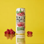 can of just hard squeezed raspberry next to fresh raspberries