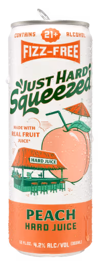 Can of Peach Just Hard Squeezed