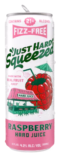 Can of Raspberry Just Hard Squeezed