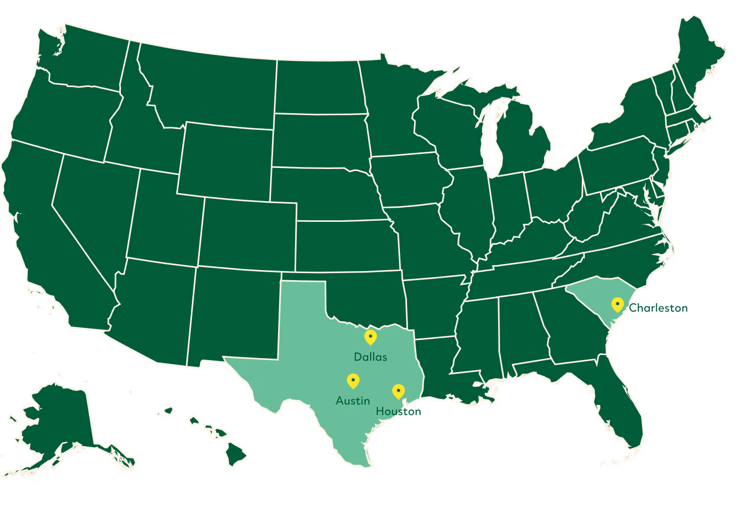 A map showing availability of Just Hard Squeezed